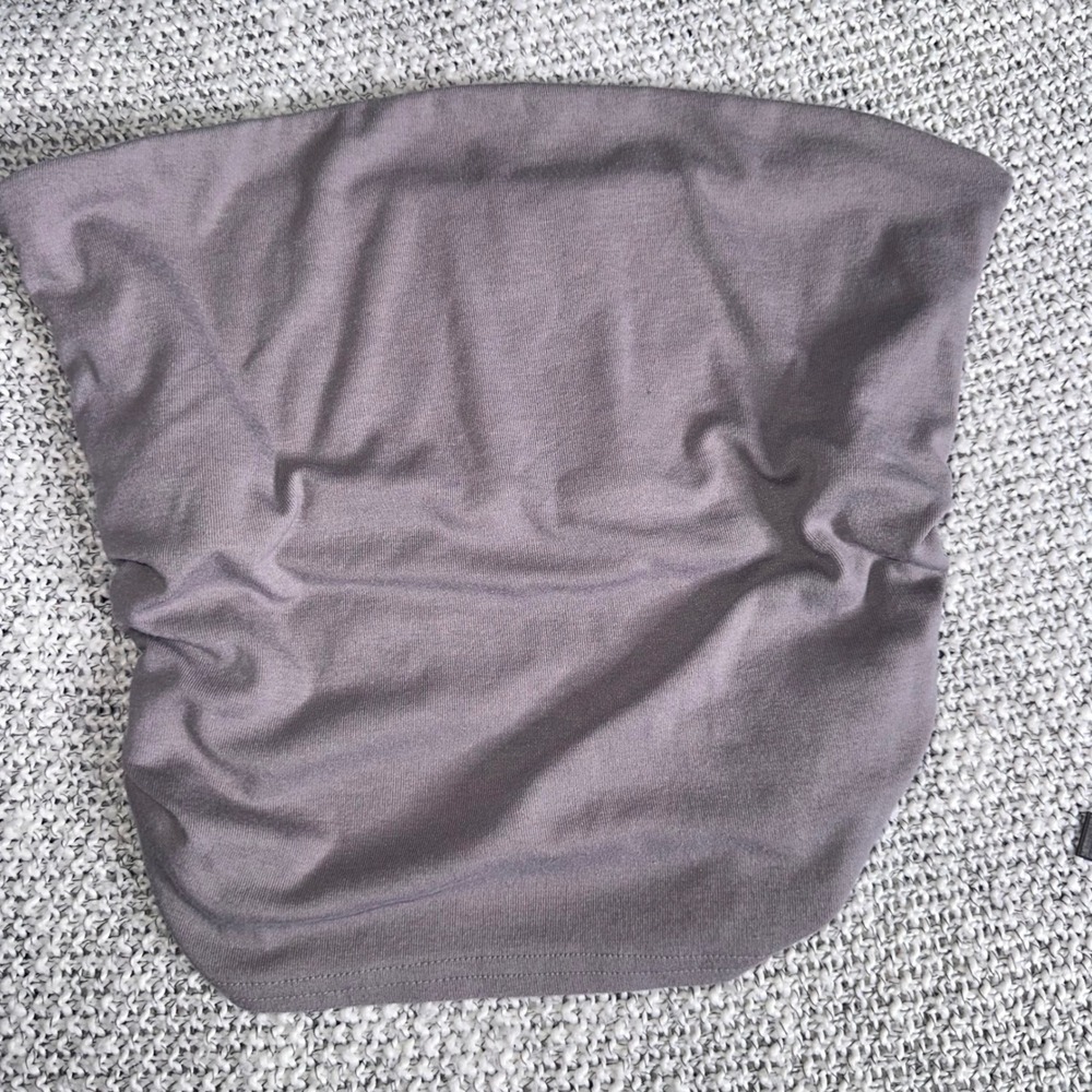 Free People Free-Est Womens Large Mauve Ruched Strapless Tube Top Neutral Boho